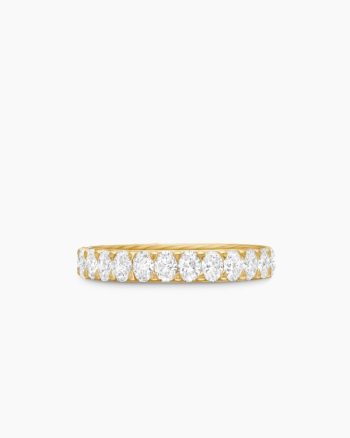 DY Eden Eternity Band Ring|18K Yellow Gold with Oval Diamonds, 3.5mm