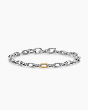 DY Madison® Chain Bracelet|Sterling Silver with 18K Yellow Gold, 6mm