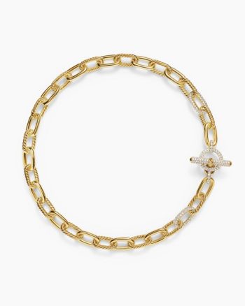 DY Madison® Toggle Chain Necklace|18K Yellow Gold with Diamond Links, 11mm