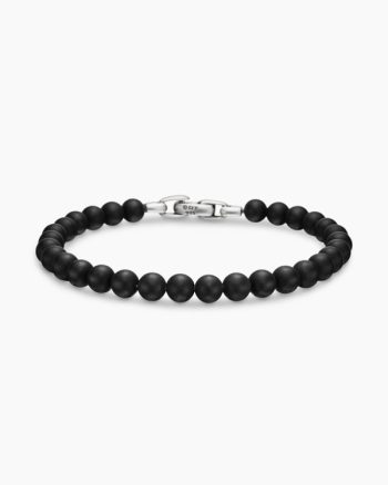 Spiritual Beads Bracelet|Sterling Silver with Black Onyx, 6mm