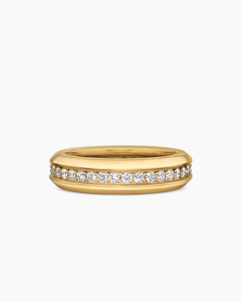 Streamline® Band Ring|18K Yellow Gold with Diamonds, 6mm