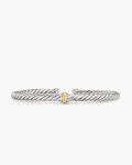 Cable Flex® Station Bracelet|Sterling Silver with 14K Yellow Gold, 4mm