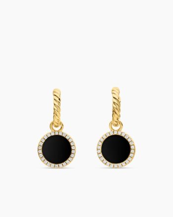 Petite DY Elements® Drop Earrings|18K Yellow Gold with Black Onyx and Diamonds, 22.6mm