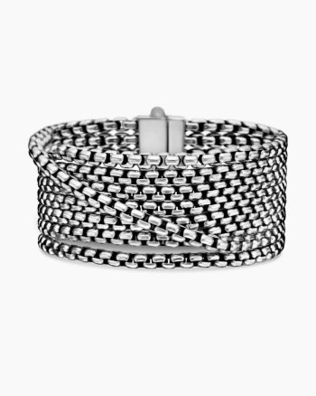 Box Chain Eight Row Bracelet|Sterling Silver, 28mm