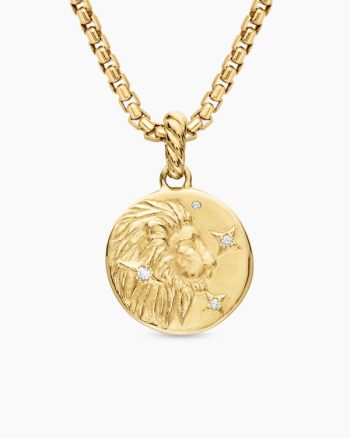 Leo Amulet|18K Yellow Gold with Diamonds, 19mm