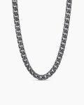 Curb Chain Angular Link Necklace|Titanium, 11.5mm