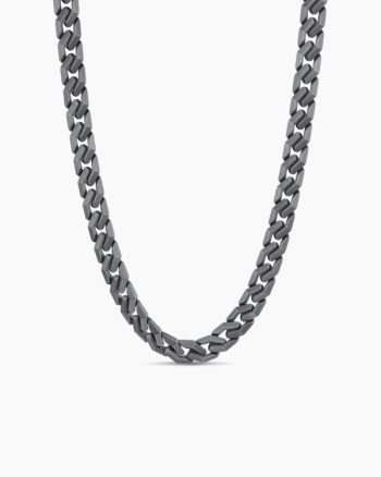 Curb Chain Angular Link Necklace|Titanium, 11.5mm