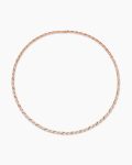 Sculpted Cable Flex Necklace|18K Rose Gold with Diamonds, 3.7mm