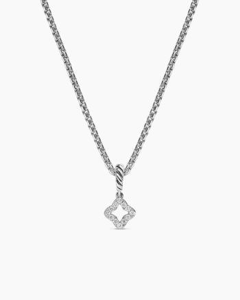 Micro Pavé Quatrefoil Amulet|Sterling Silver with Diamonds, 7.4mm
