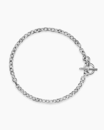 DY Mercer® Toggle Chain Necklace|Sterling Silver with Diamonds, 8mm