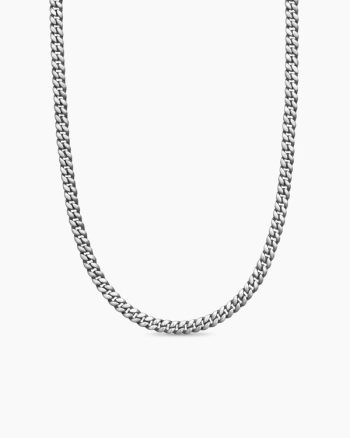 Curb Chain Necklace|Platinum, 6mm