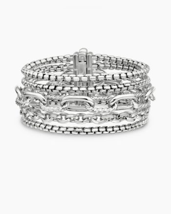 Multi Row Chain Bracelet|Sterling Silver, 29mm