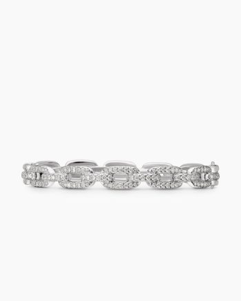 Stax Chain Link Bracelet|18K White Gold with Diamonds, 7mm