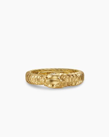 Ouroboros Band Ring|18K Yellow Gold with Diamonds, 6mm