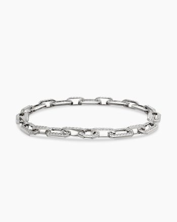 Pavé Chain Bracelet|18K White Gold with Diamonds, 7mm