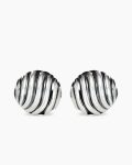 Sculpted Cable Stud Earrings|Sterling Silver, 14mm