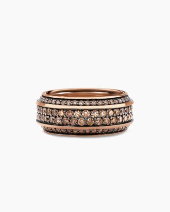 Streamline® Beveled Band Ring|18K Rose Gold with Cognac Diamonds, 8.5mm
