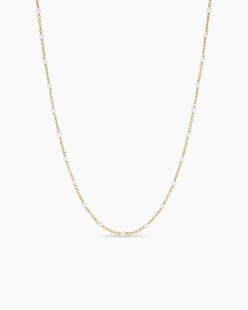 Pearl Classics Station Necklace|18K Yellow Gold, 3.5mm