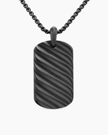 Sculpted Cable Tag|Black Titanium, 42mm