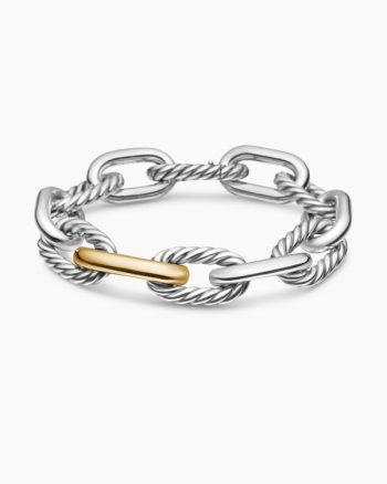 DY Madison® Chain Bracelet|Sterling Silver with 18K Yellow Gold, 13.5mm