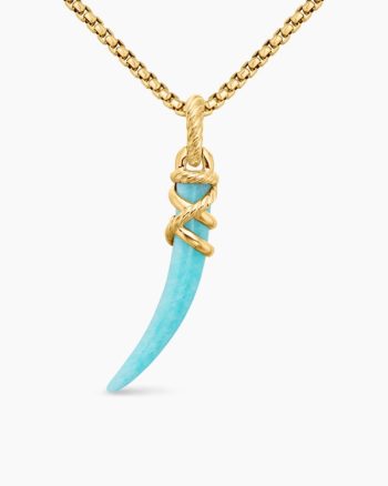 Tusk Amulet|Amazonite and 18K Yellow Gold, 31mm