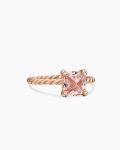Chatelaine® Ring|18K Rose Gold with Morganite and Diamonds, 7mm