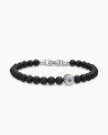 Spiritual Beads Evil Eye Bracelet|Sterling Silver with Black Onyx and Sapphire, 6mm