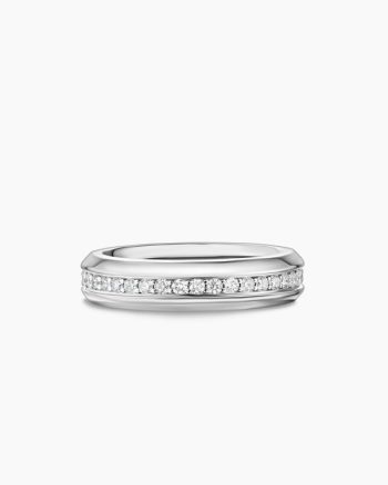 Streamline® Band Ring|18K White Gold with Diamonds, 6mm