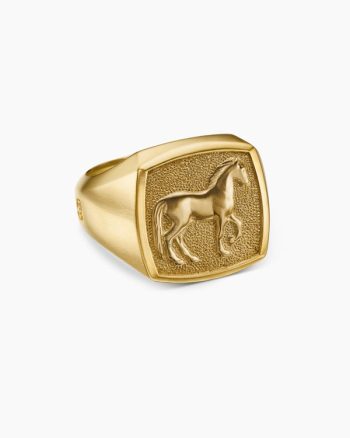 Petrvs® Horse Signet Ring|18K Yellow Gold, 18.3mm