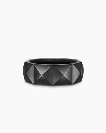 Pyramid Band Ring|Black Titanium, 8mm