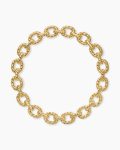 Sculpted Cable Oval Link Necklace|18K Yellow Gold, 18mm