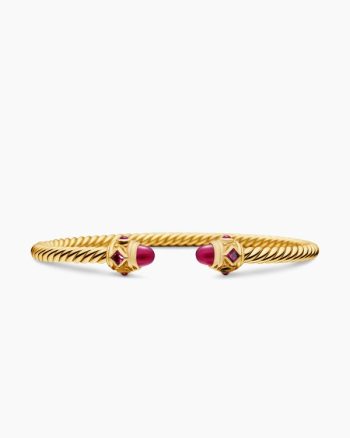 Renaissance® Cablespira® Bracelet|18K Yellow Gold with Rubies, 3.5mm