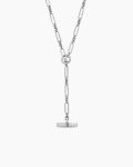 Lexington Y Chain Necklace|Sterling Silver with Diamonds, 6.5mm
