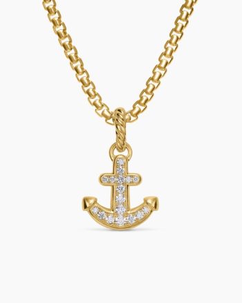 Anchor Amulet|18K Yellow Gold with Diamonds, 17mm