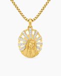 Madonna Amulet|18K Yellow Gold with Diamonds, 29mm