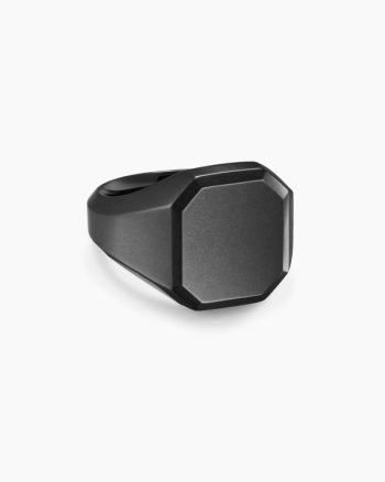 Streamline® Signet Ring|Black Titanium, 18mm