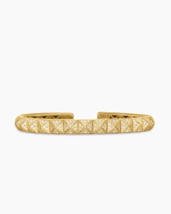 Pyramid Bangle Bracelet|18K Yellow Gold with Diamonds, 6.5mm