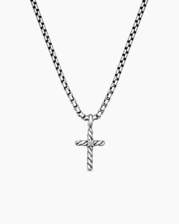 Cable Collectibles® Teen Cross Necklace|Sterling Silver with Center Diamond