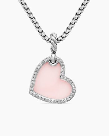 DY Elements® Heart Amulet|Sterling Silver with Pink Opal and Diamonds, 18.7mm