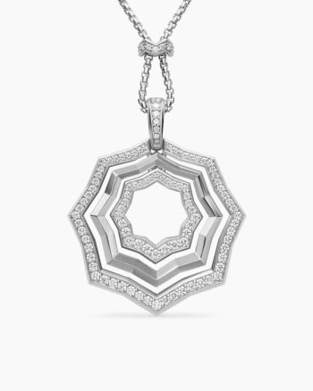 Zig Zag Stax™ Pendant Necklace|Sterling Silver with Diamonds, 38mm