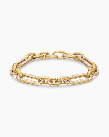 Lexington Chain Bracelet|18K Yellow Gold with Full Pavé Diamonds, 9.8mm