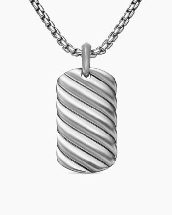 Sculpted Cable Tag|Sterling Silver, 35mm