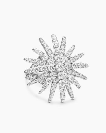 Starburst Ring|18K White Gold with Diamonds, 28mm