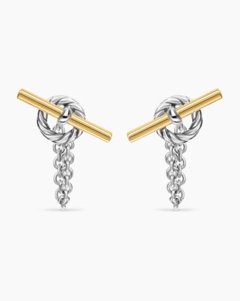 DY Mercer® Bold Toggle Chain Stud Earrings|Sterling Silver with 18K Yellow Gold, 50.4mm