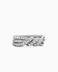 Continuance® Three Row Band Ring|Platinum with Diamonds, 6mm