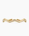 Zig Zag Stax™ Cuff Bracelet|18K Yellow Gold with Diamonds, 5mm