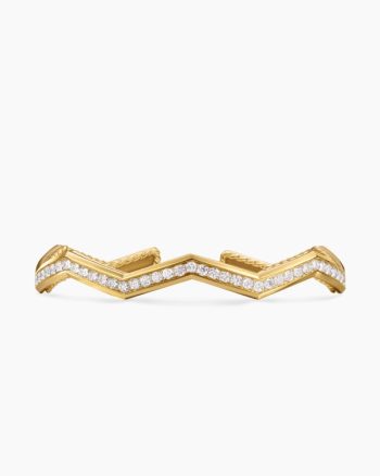 Zig Zag Stax™ Cuff Bracelet|18K Yellow Gold with Diamonds, 5mm
