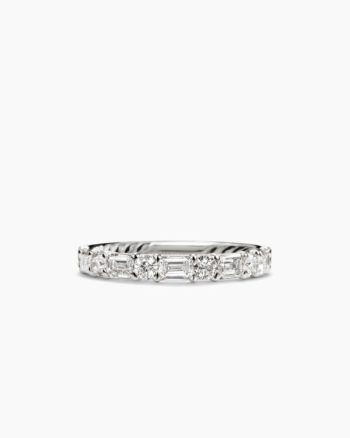 DY Infinity Alternating Band Ring|Platinum with Diamonds, 3.3mm
