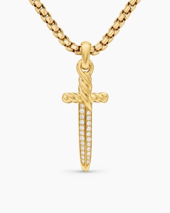 Petrvs® Dagger Amulet|18K Yellow Gold with Diamonds, 32mm