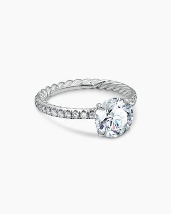 DY Eden Pavé Engagement Ring|Platinum, Round Brilliant Cut